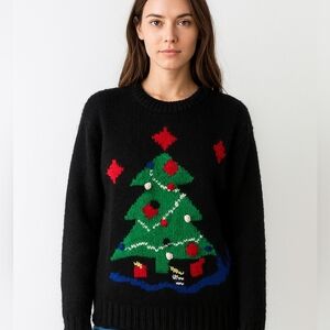 Allyson Smith Black Festive Tree Sweater